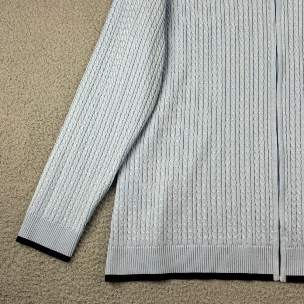 Misook Cardigan XL Santana Knit Blazer Minimalist Lightweight Office Career Blue - Picture 3 of 9
